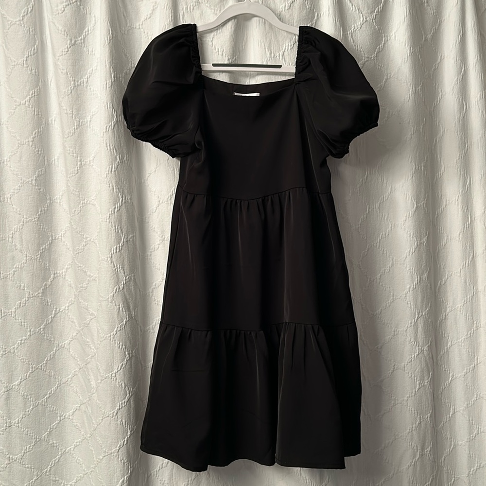 Black tiered baby doll style dress - fully lined and like new condition
